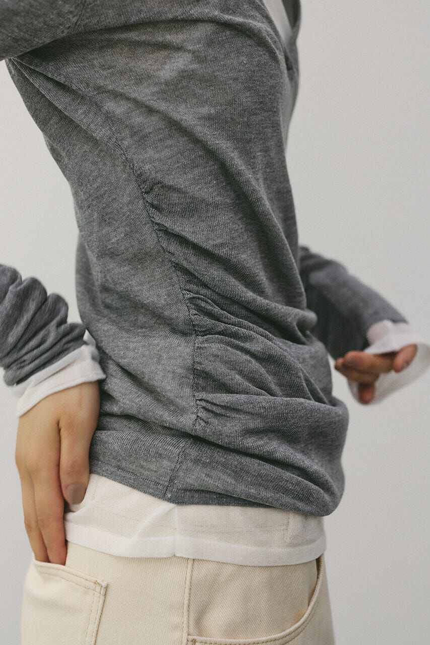 STYLEMIXER「ディープVネックシアートップ」|ニット・セーター|