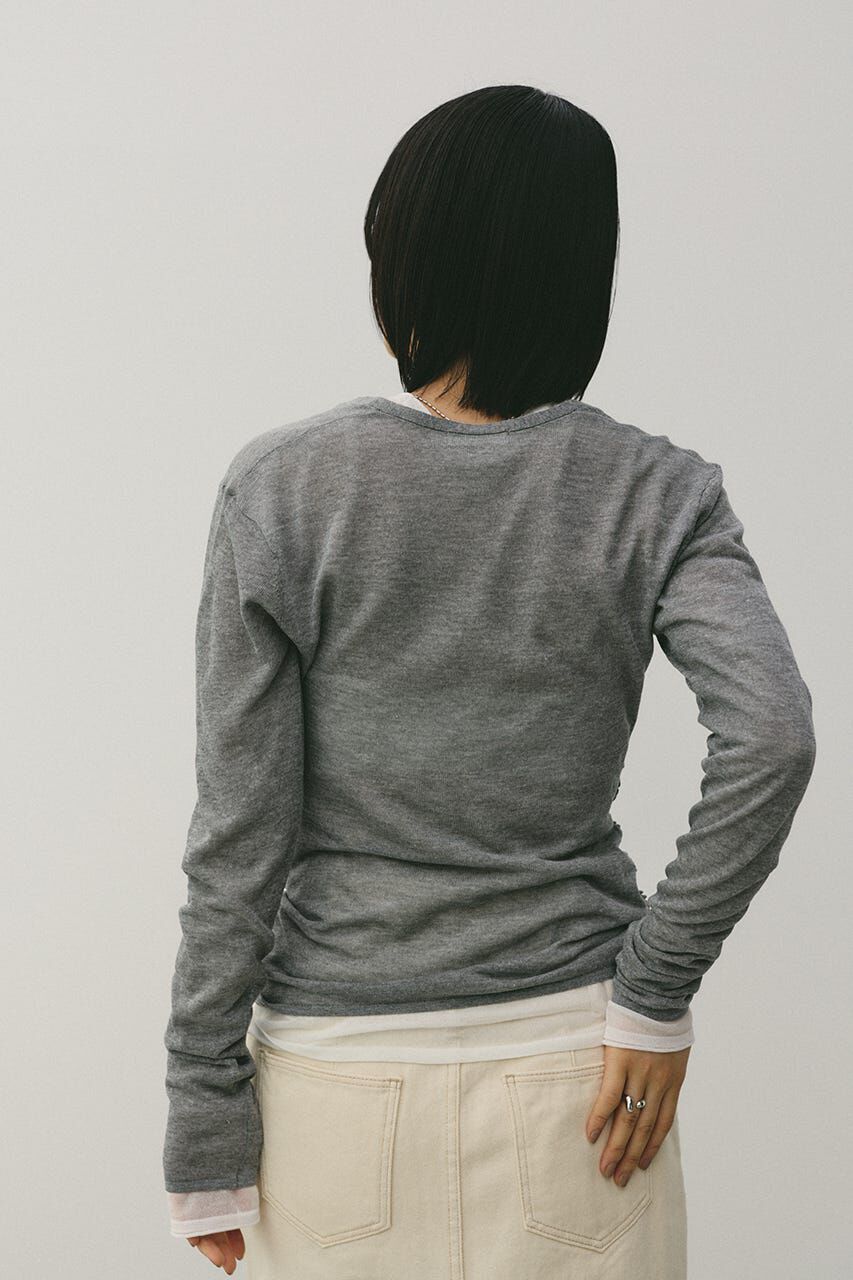 STYLEMIXER「ディープVネックシアートップ」|ニット・セーター|