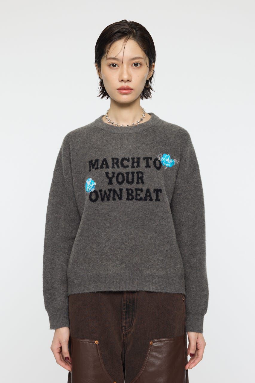 MOUSSY「FLORAL PATCH JACQUARD セーター」|ニット・セーター|