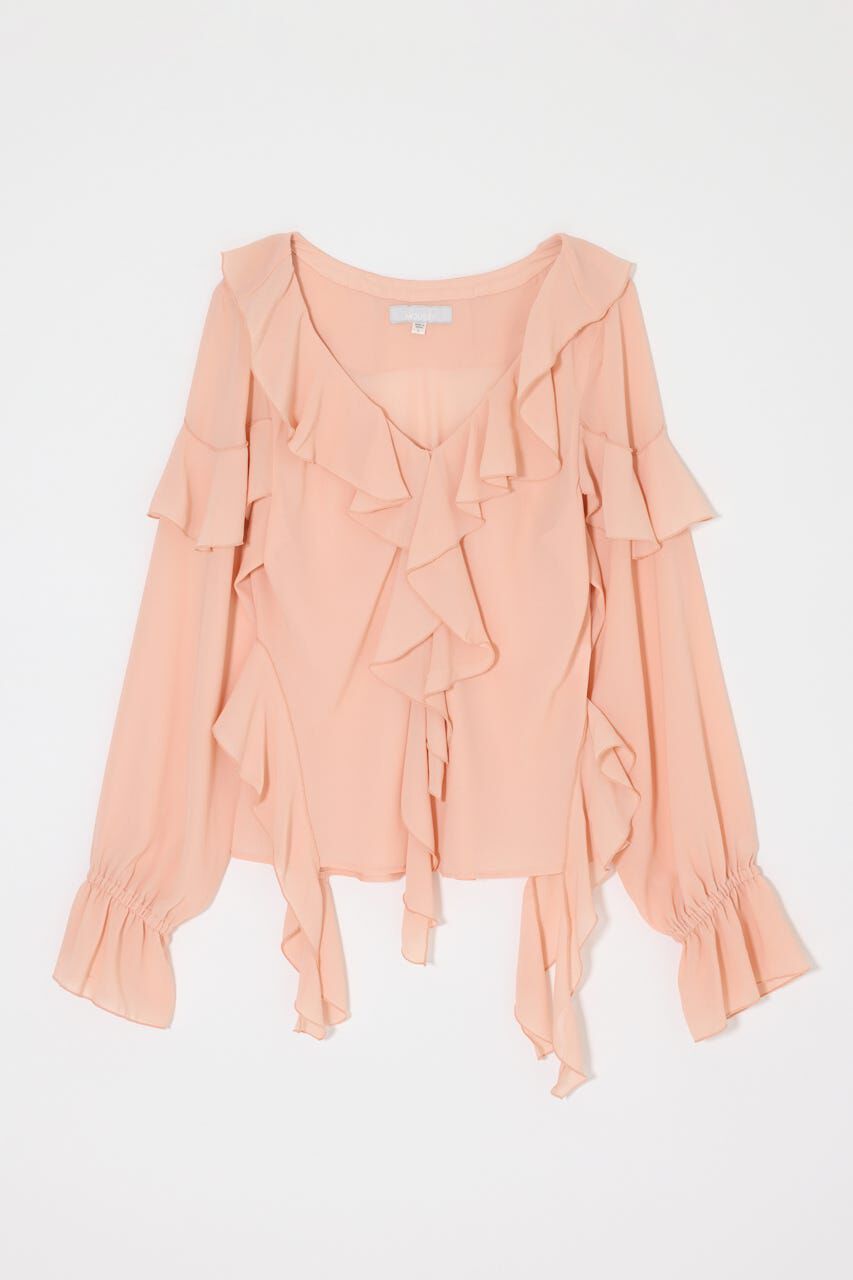 MOUSSY「CHIFFON RUFFLE  ブラウス」|シャツ・ブラウス|