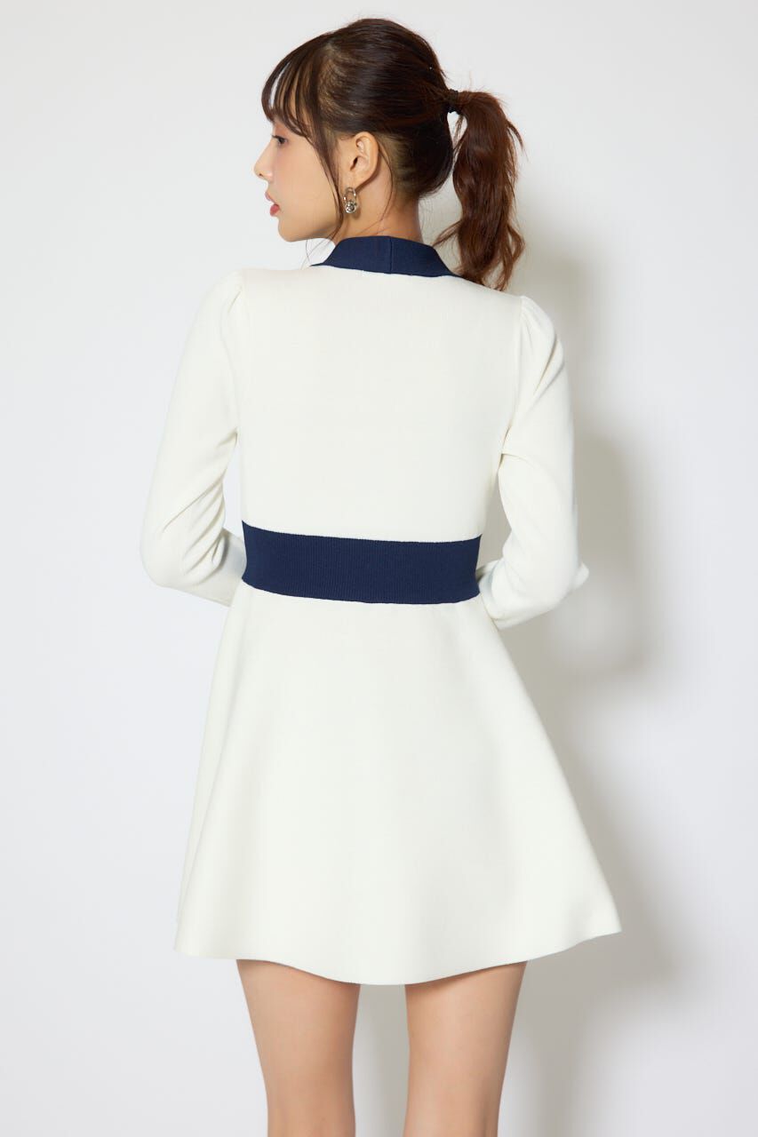 rienda「バイカラーミニニットワンピース」|ワンピース|
