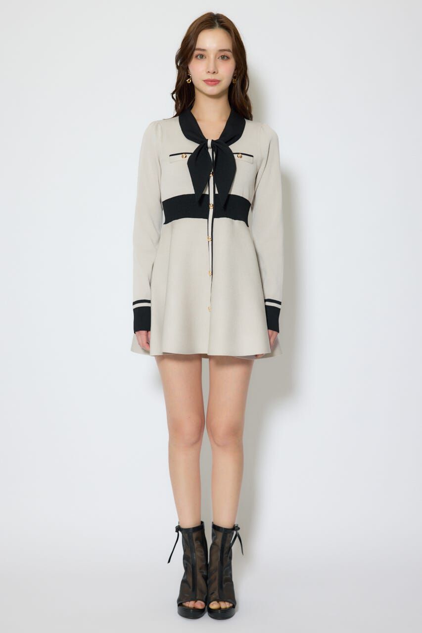 rienda「バイカラーミニニットワンピース」|ワンピース|