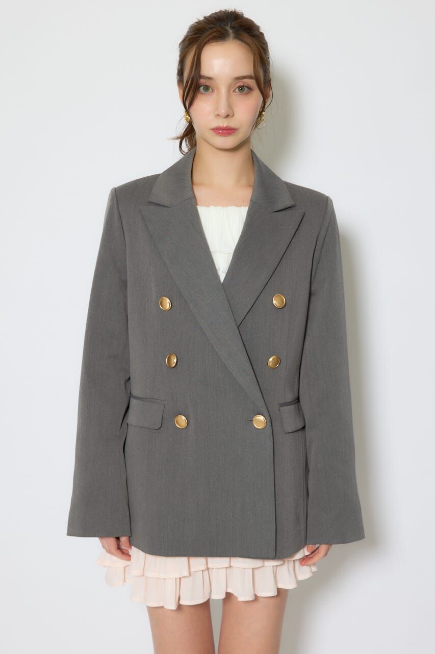 rienda「ピークドラペルダブルテーラードジャケット」|その他|