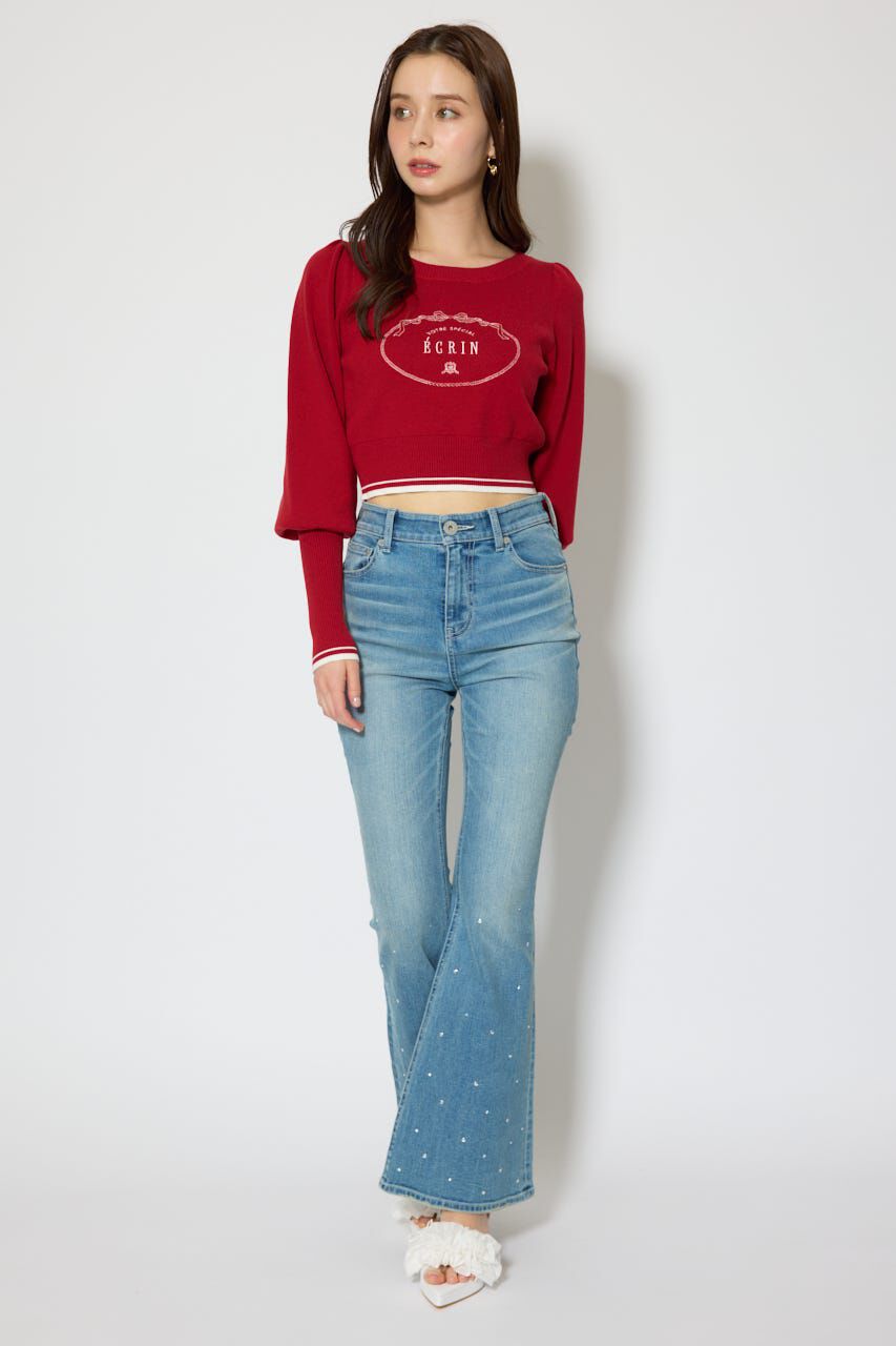 rienda「ロゴニットトップス」|ニット・セーター|