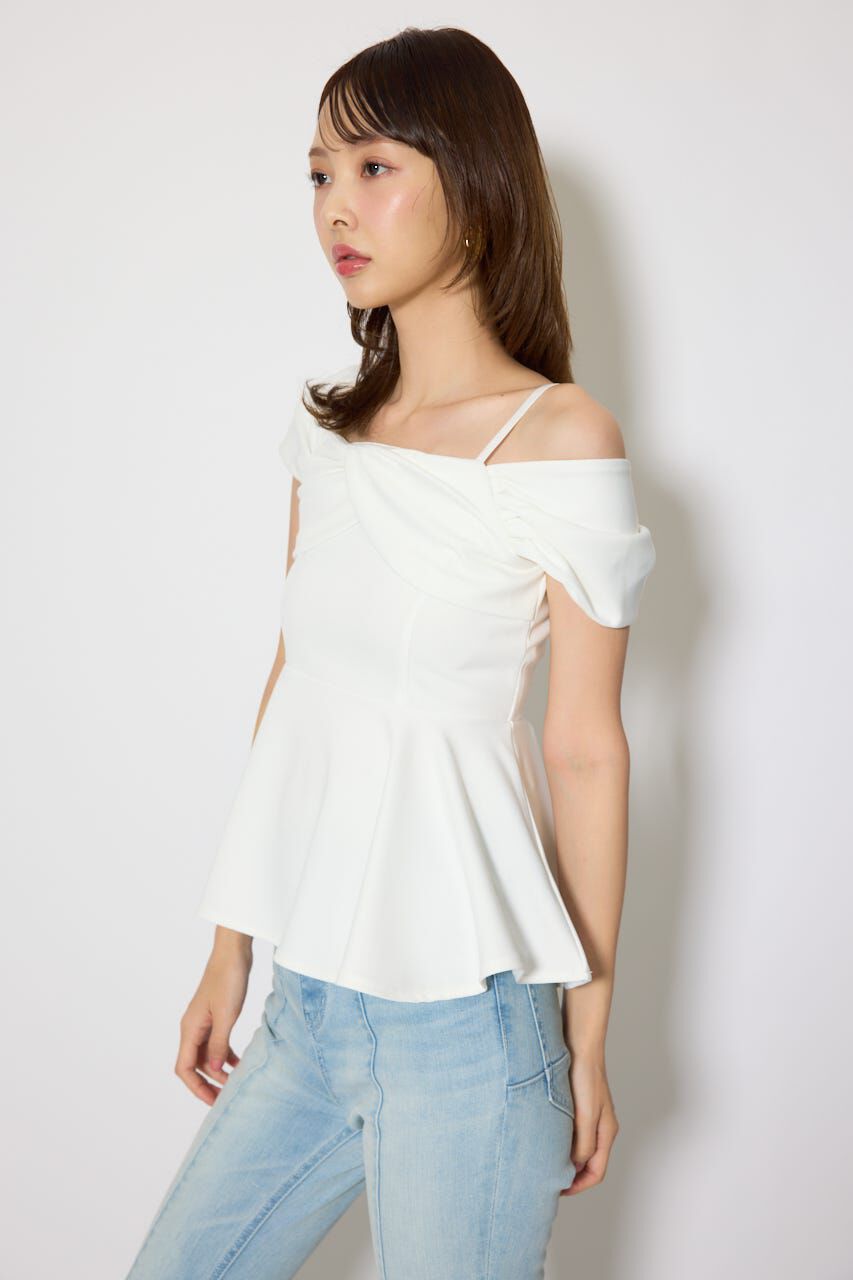 rienda「ワンショルペプラムカットトップス」|Tシャツ・カットソー|