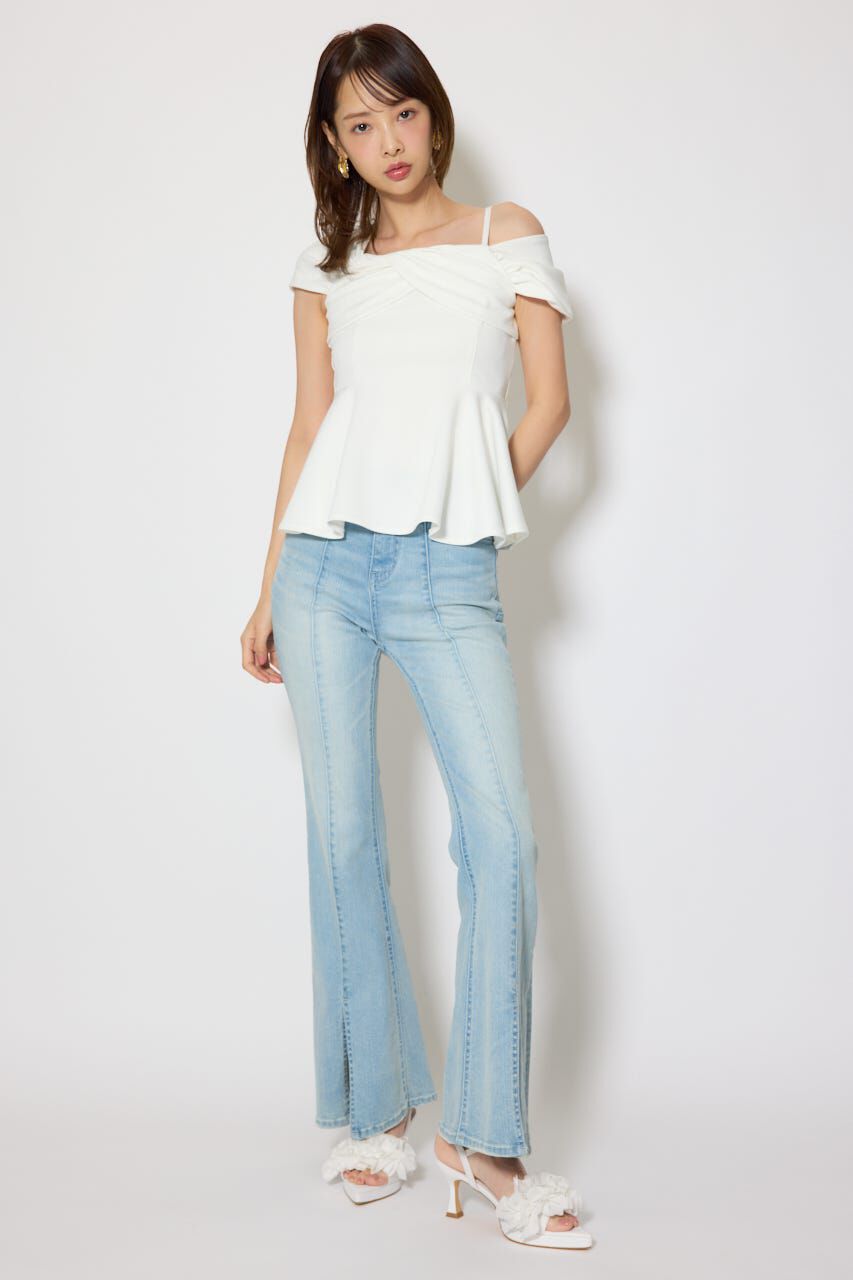 rienda「ワンショルペプラムカットトップス」|Tシャツ・カットソー|