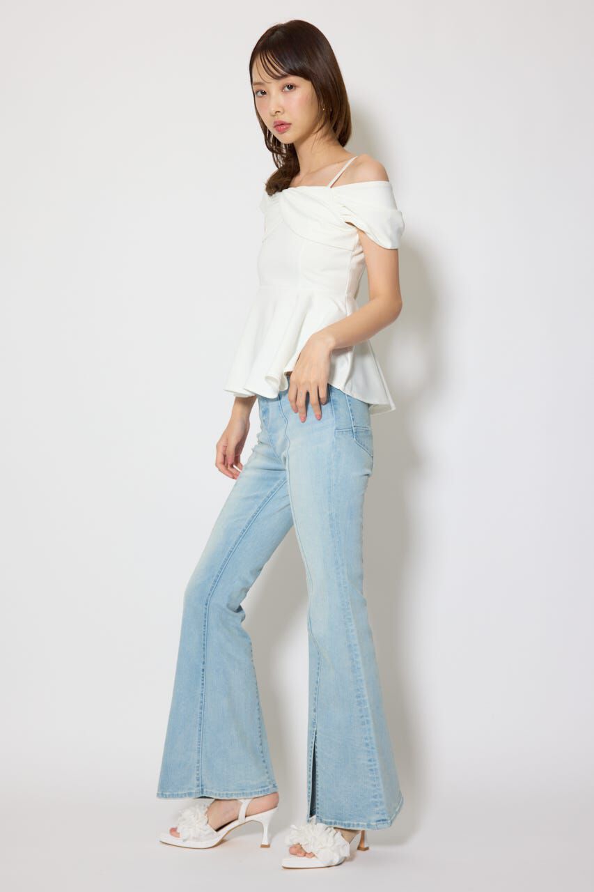 rienda「ワンショルペプラムカットトップス」|Tシャツ・カットソー|