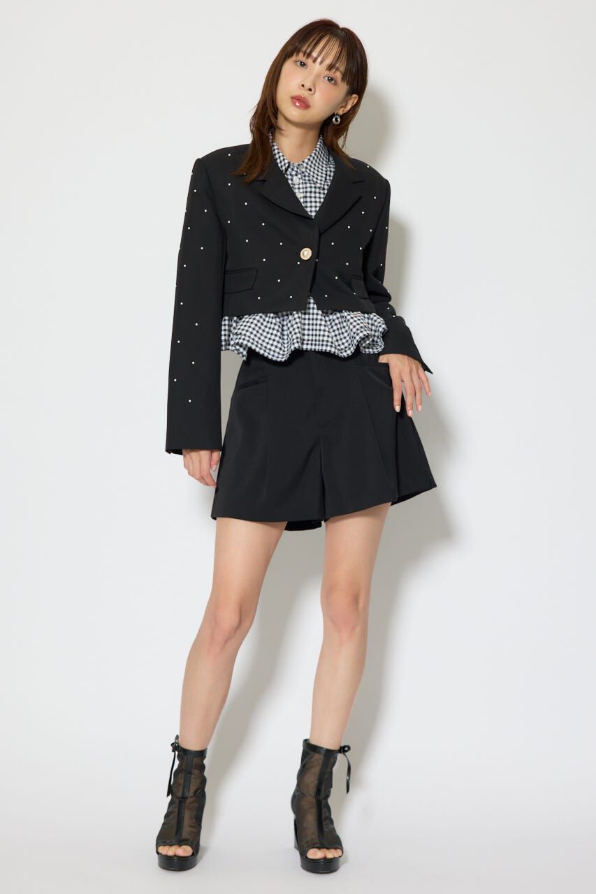 rienda「パール付きシングルショートテーラードジャケット」|その他|