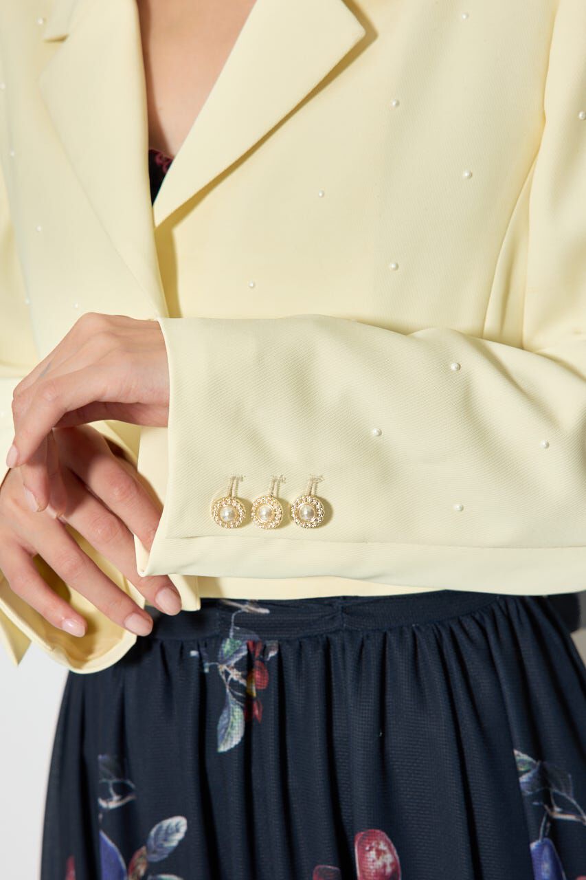 rienda「パール付きシングルショートテーラードジャケット」|その他|