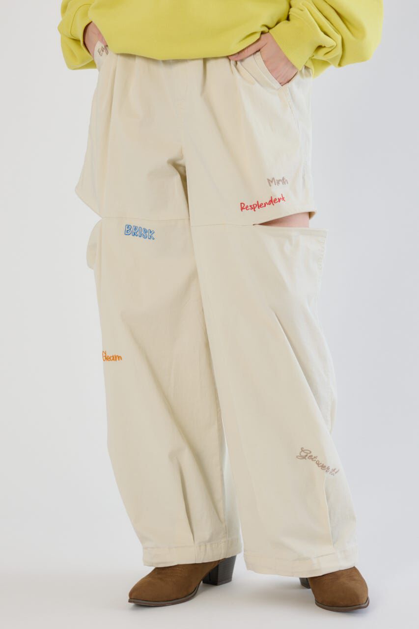 RODEO CROWNS「embroideryサイドジップパンツ」|その他|WHT