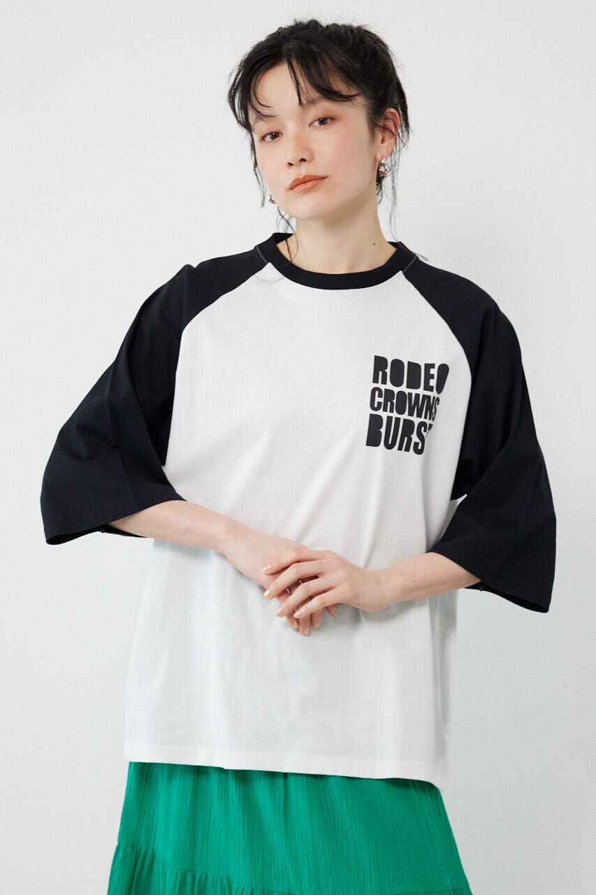 RODEO CROWNS「Ink Logo ラグランTシャツ」|Tシャツ・カットソー|柄WHT5
