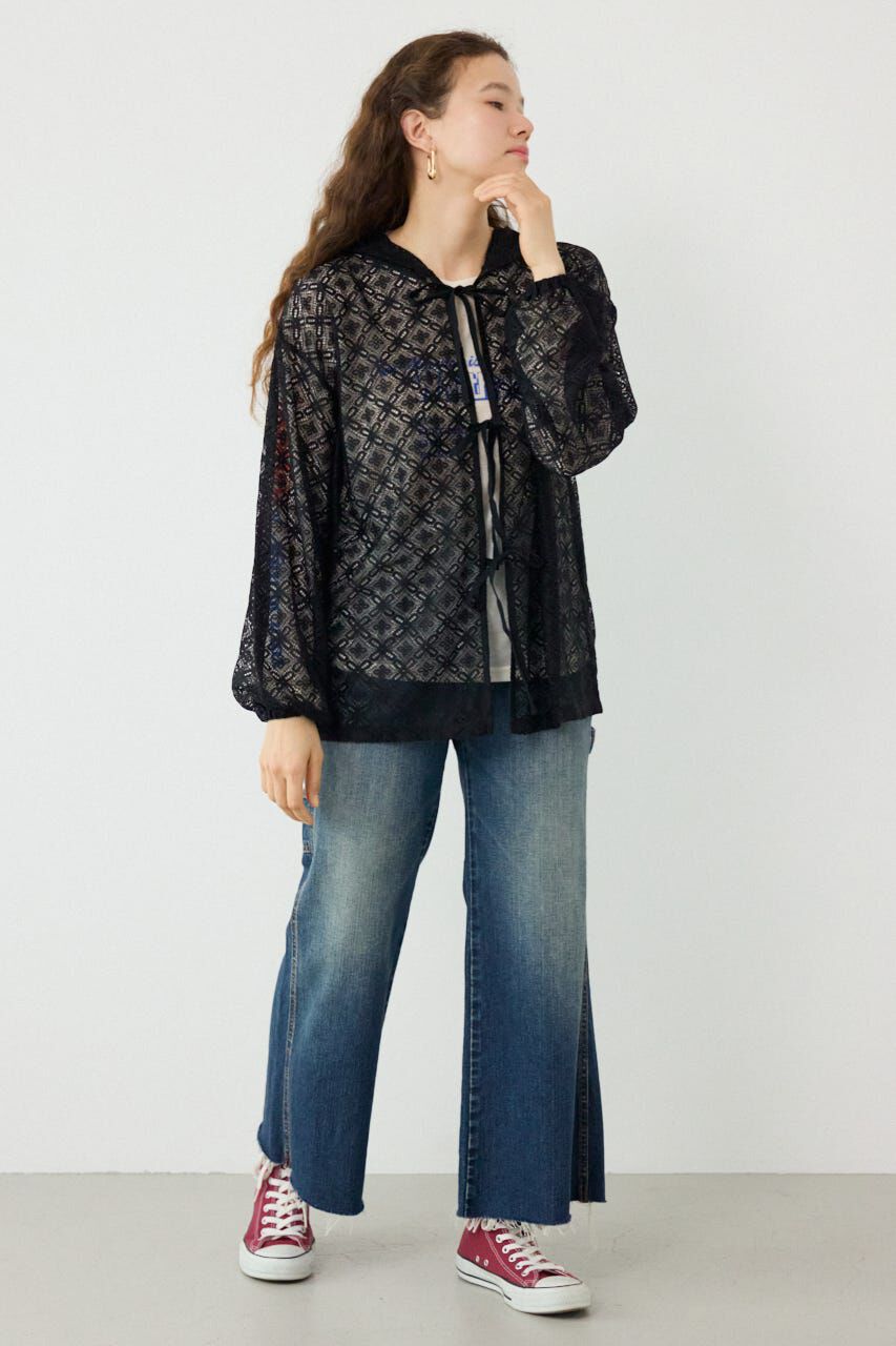 RODEO CROWNS「メッシュフーディカーディガン」|カーディガン|