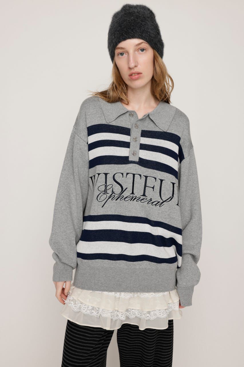 SLY「FRONT LOGO POLO トップス」|ニット・セーター|T.GRY