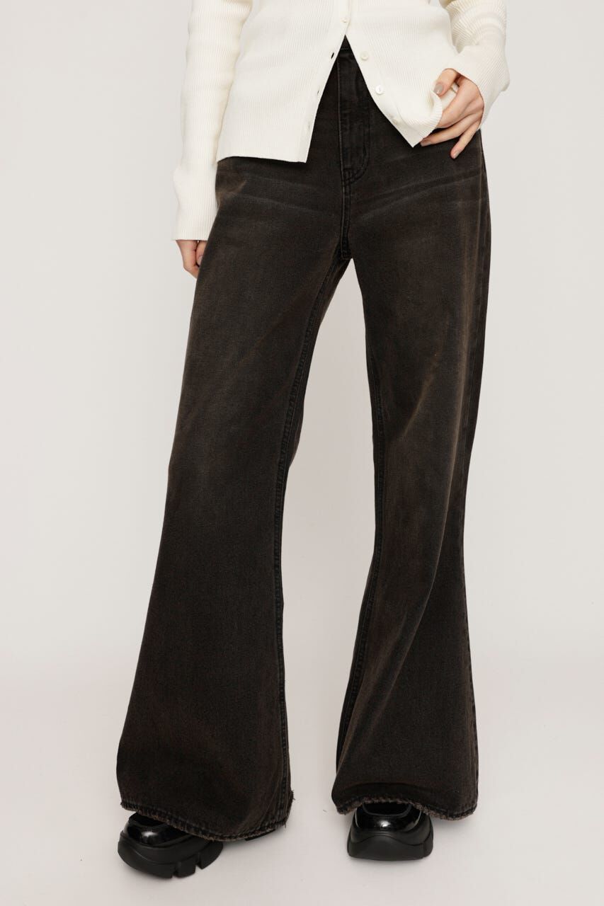 SLY「L／W WIDE FLARE パンツ」|デニム|BLK
