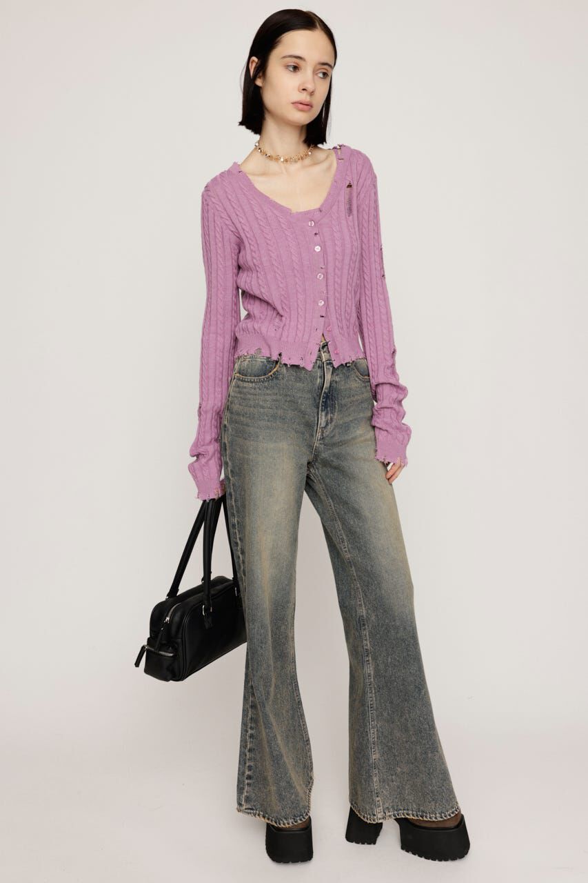 SLY「L／W WIDE FLARE パンツ」|デニム|