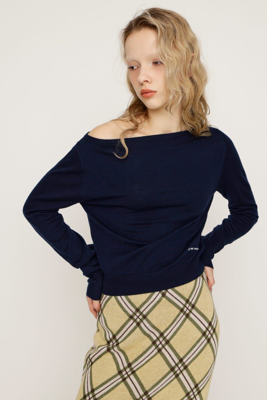 SLY「OFF SHOULDER 2WAY HG トップス」|ニット・セーター|NVY