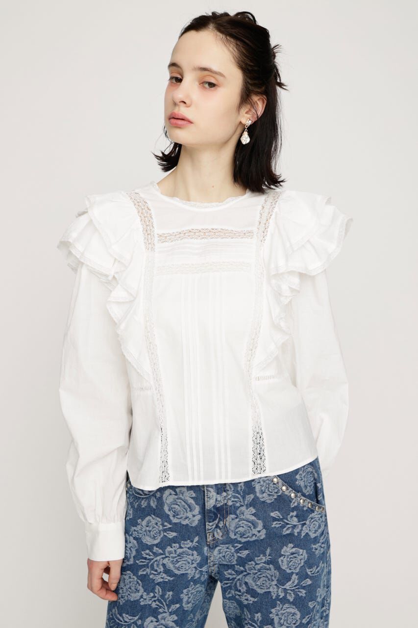 SLY「2WAY RIBBON FRILL LACE トップス」|シャツ・ブラウス|
