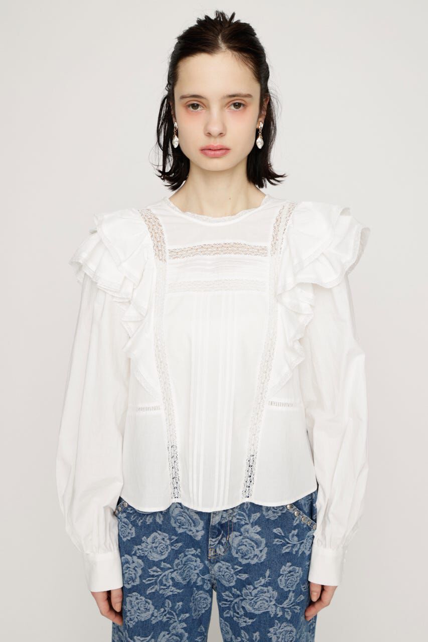 SLY「2WAY RIBBON FRILL LACE トップス」|シャツ・ブラウス|