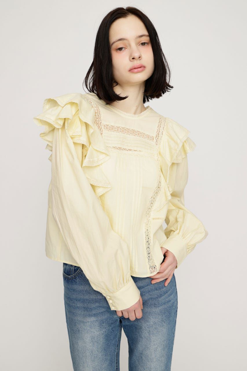 SLY「2WAY RIBBON FRILL LACE トップス」|シャツ・ブラウス|
