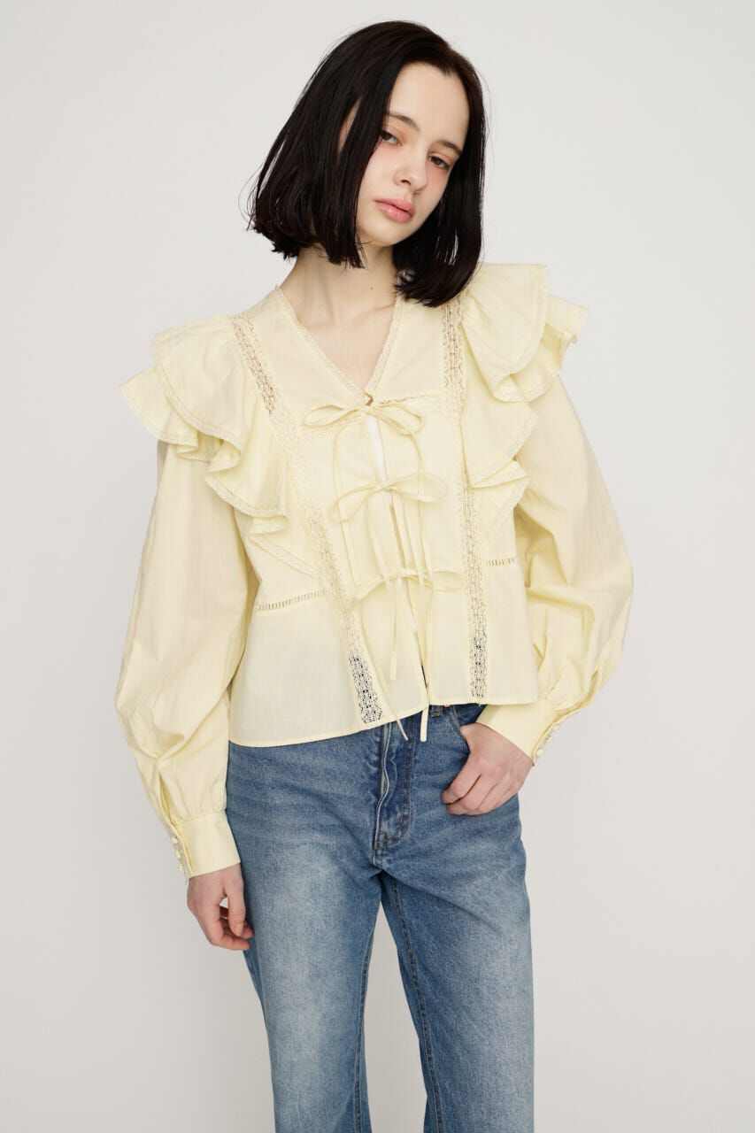 SLY「2WAY RIBBON FRILL LACE トップス」|シャツ・ブラウス|