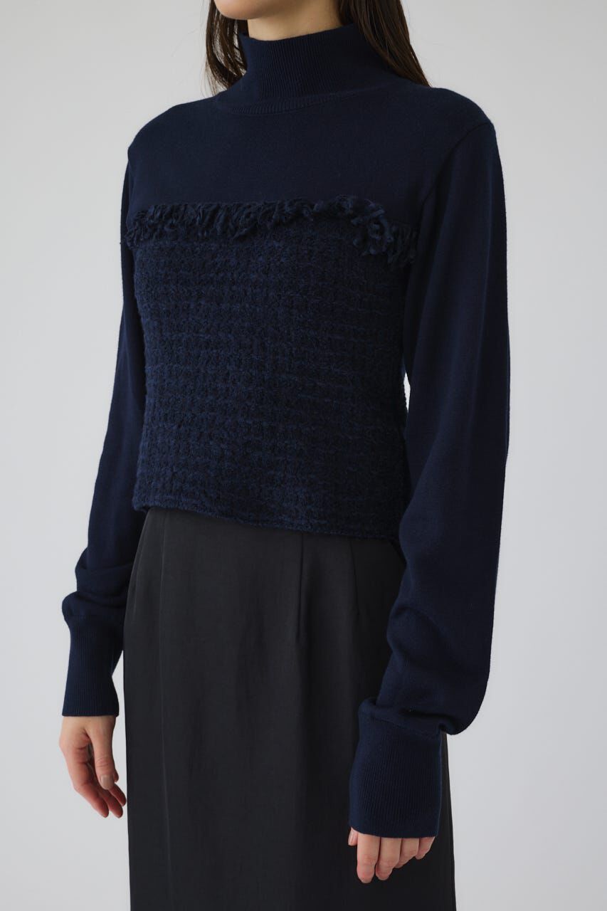 RIM.ARK 「Tweed docking knit tops」|ニット・セーター|