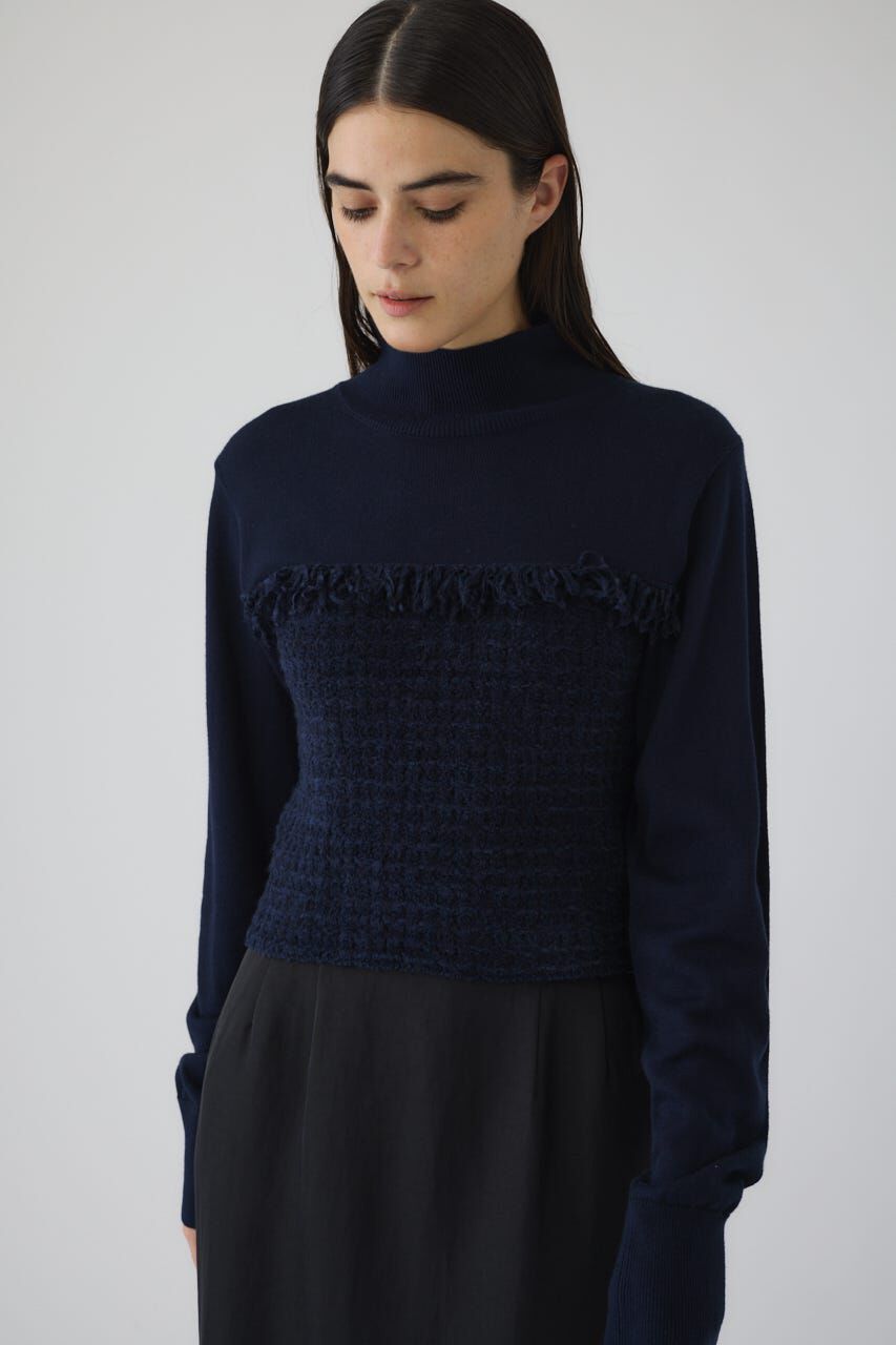 RIM.ARK 「Tweed docking knit tops」|ニット・セーター|