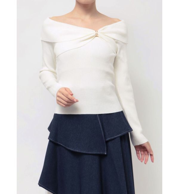 dazzlin「ツイストパーツニットトップス」|ニット・セーター|オフホワイト