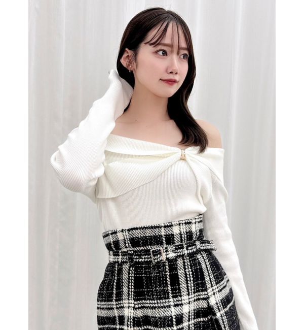 dazzlin「ツイストパーツニットトップス」|ニット・セーター|