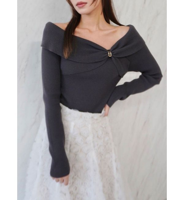 dazzlin「ツイストパーツニットトップス」|ニット・セーター|