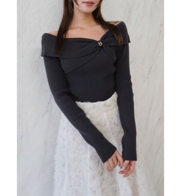 dazzlin「ツイストパーツニットトップス」|ニット・セーター|