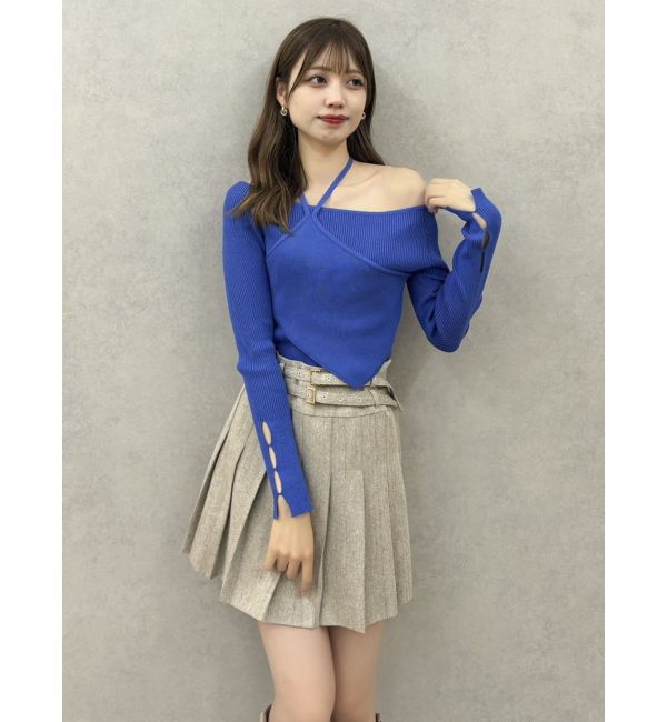 dazzlin「レイヤードオフショルバックリボンニット」|ニット・セーター|