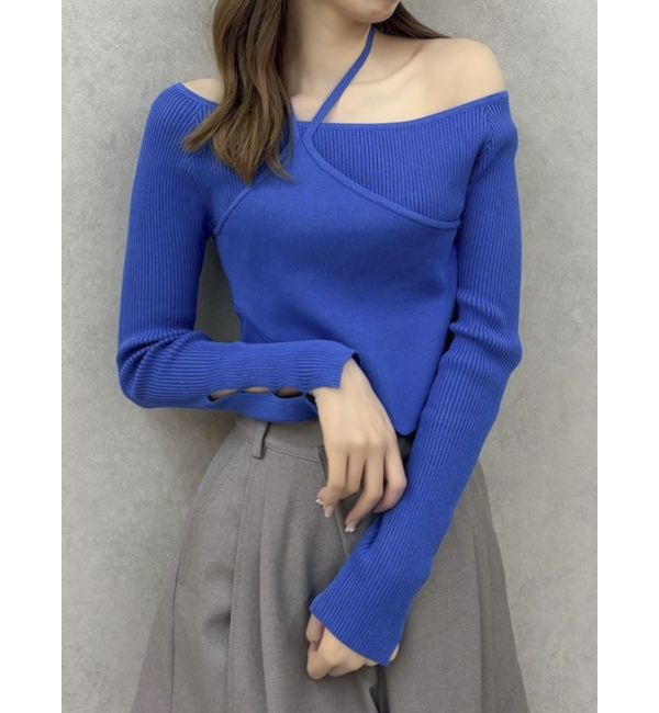 dazzlin「レイヤードオフショルバックリボンニット」|ニット・セーター|