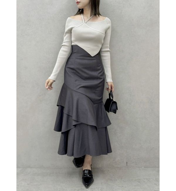 dazzlin「レイヤードオフショルバックリボンニット」|ニット・セーター|