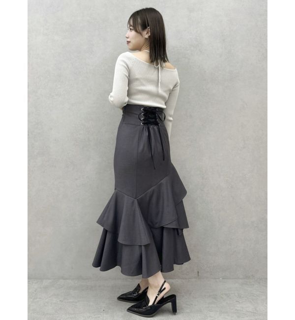 dazzlin「レイヤードオフショルバックリボンニット」|ニット・セーター|