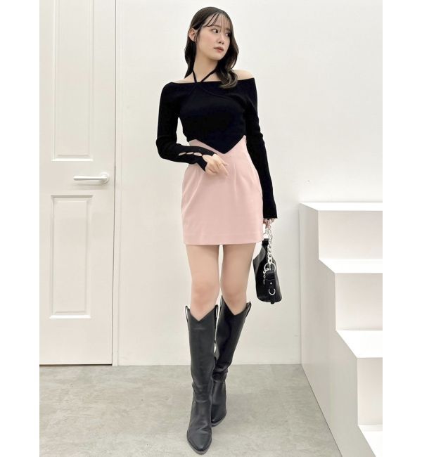 dazzlin「レイヤードオフショルバックリボンニット」|ニット・セーター|