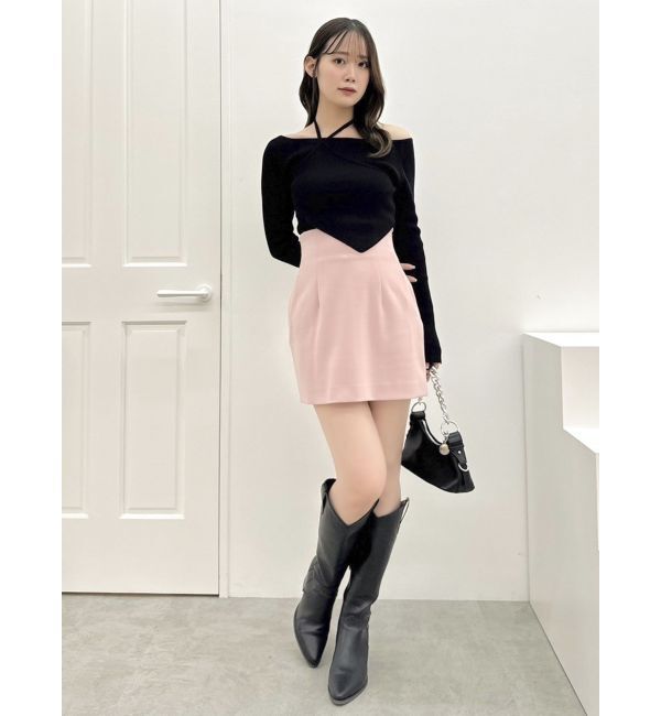 dazzlin「レイヤードオフショルバックリボンニット」|ニット・セーター|