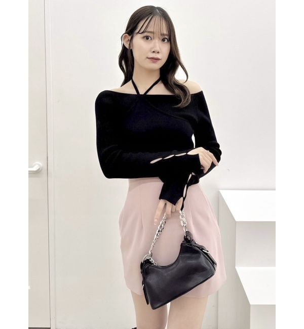 dazzlin「レイヤードオフショルバックリボンニット」|ニット・セーター|