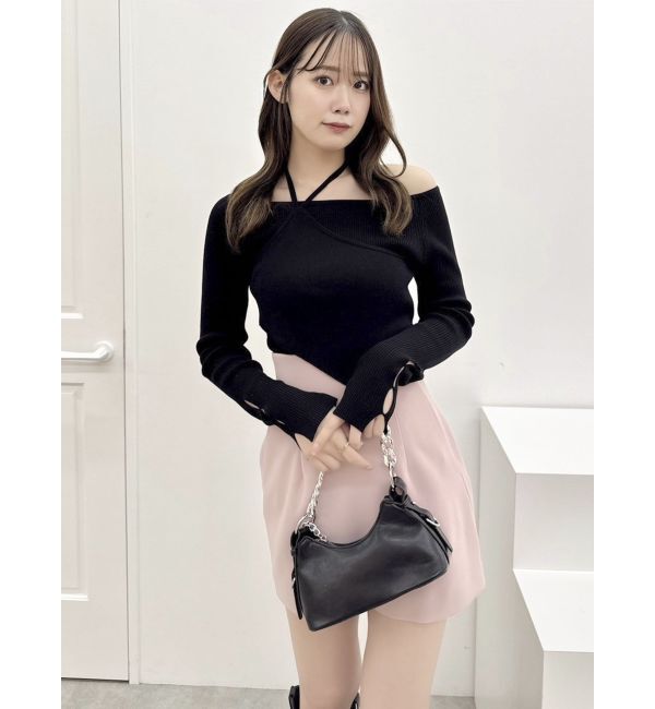 dazzlin「レイヤードオフショルバックリボンニット」|ニット・セーター|