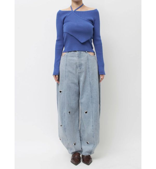 dazzlin「レイヤードオフショルバックリボンニット」|ニット・セーター|