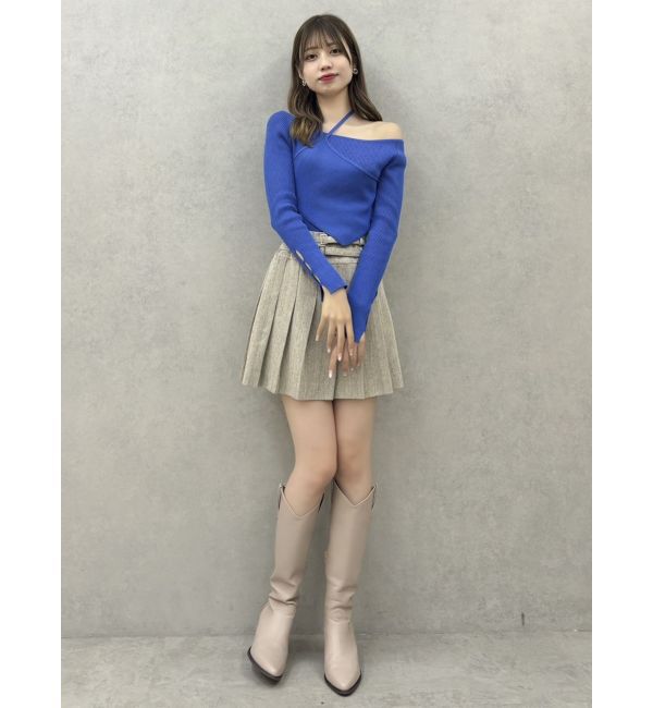 dazzlin「レイヤードオフショルバックリボンニット」|ニット・セーター|