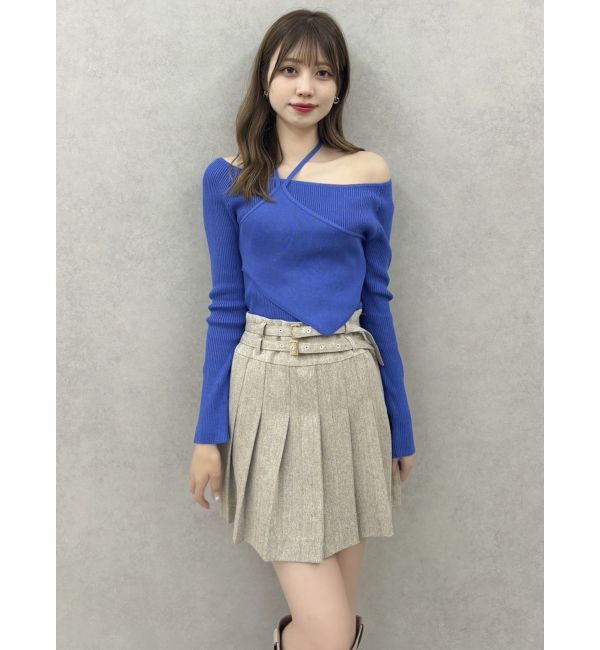 dazzlin「レイヤードオフショルバックリボンニット」|ニット・セーター|