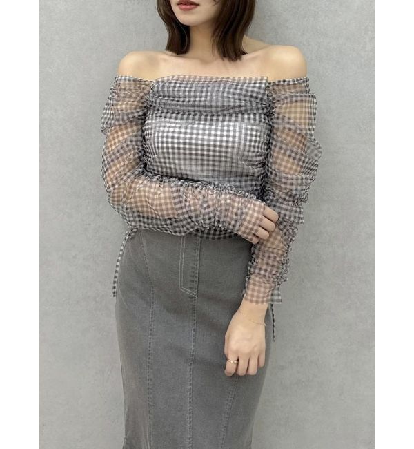 dazzlin「ワンショルギャザーシアートップス」|Tシャツ・カットソー|