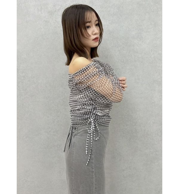 dazzlin「ワンショルギャザーシアートップス」|Tシャツ・カットソー|