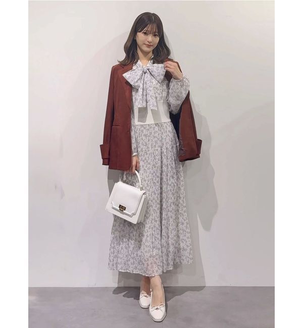 MERCURYDUO「ウエストリブプリーツワンピース」|ワンピース|