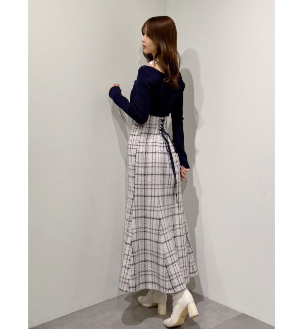 MERCURYDUO「オリジナルロービングチェックマーメイドスカート」|スカート|