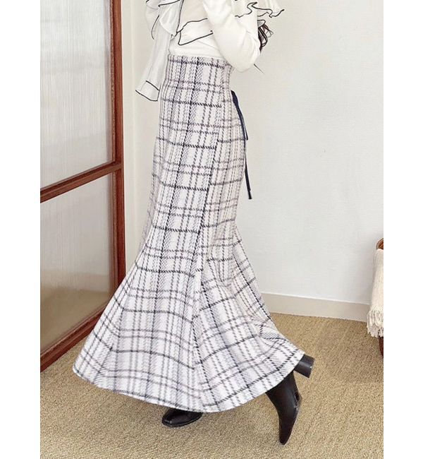 MERCURYDUO「オリジナルロービングチェックマーメイドスカート」|スカート|