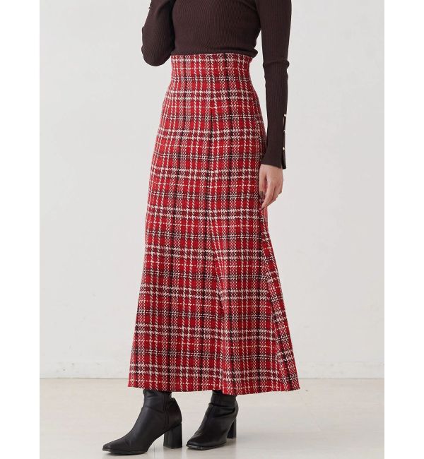 MERCURYDUO「オリジナルロービングチェックマーメイドスカート」|スカート|レッド