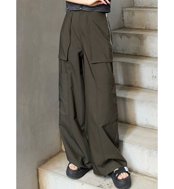 MURUA「ZIPカーゴパンツ」|カーゴ|カーキ