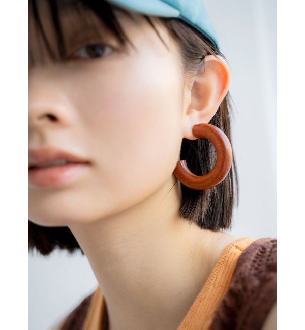 Ungrid「ウッドフープピアス」|その他|