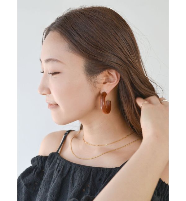 Ungrid「ウッドフープピアス」|その他|